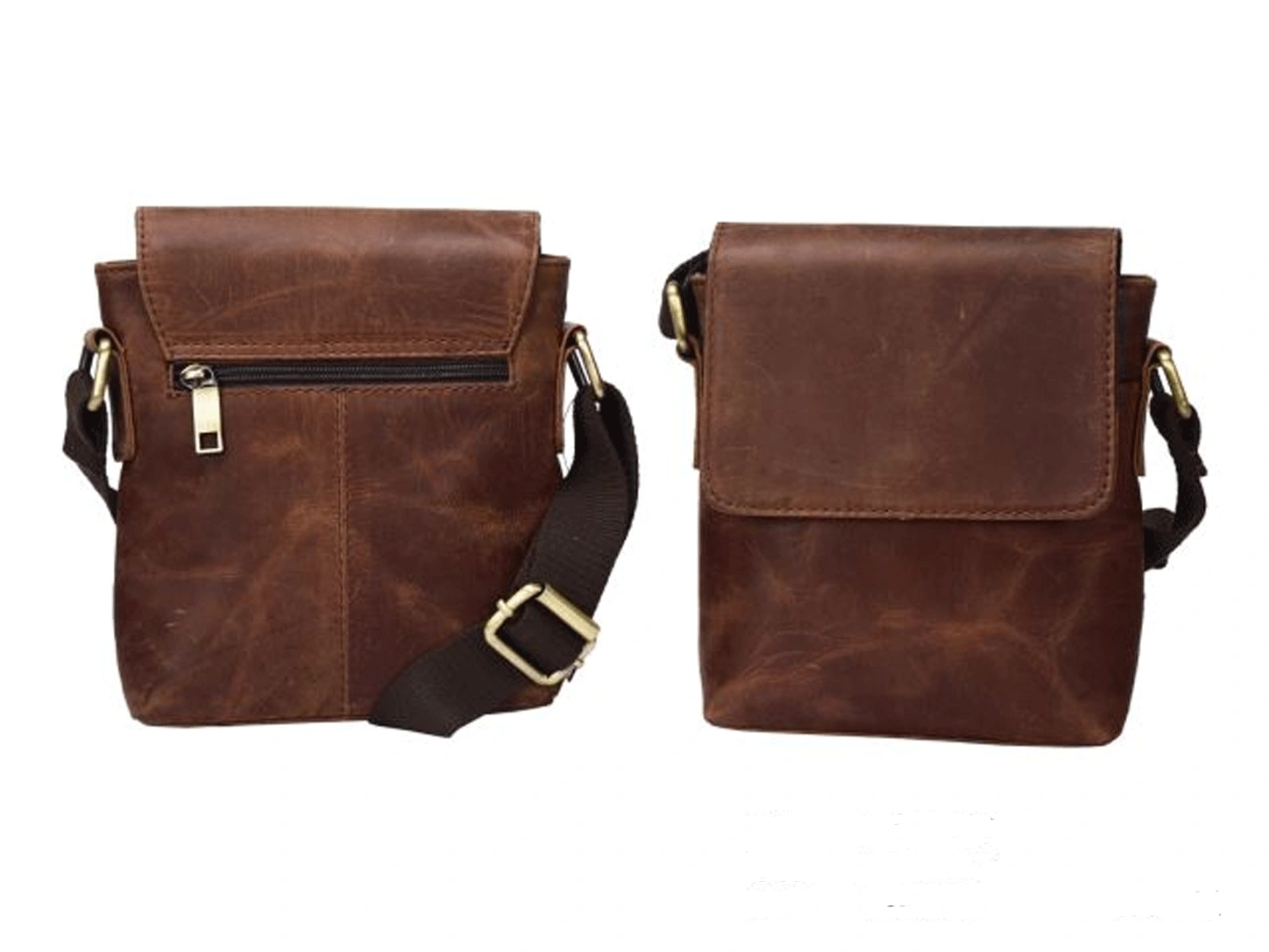 Vintage Tan Leather Laptop Bag